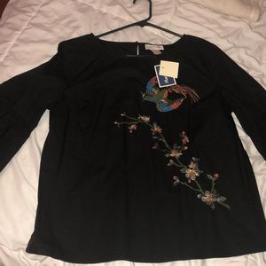 Black long sleeve detailed shirt